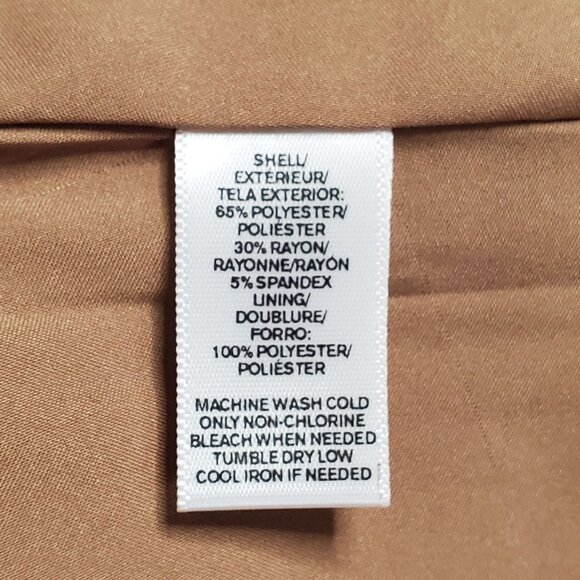Loft Sz 14 Skirt A-Line Lined Knee Neutral Versatile Feminine Career Stretch Tan - Picture 6 of 7
